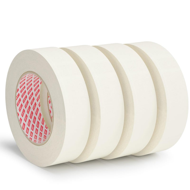 SWRT Masking Tape 1 Inch x 55 Yards – 4 Rolls (220 Yards Total), Strong Adhesive, Easy Tear, Clean Removal Painter’s Tape for Painting, Labeling, Crafts, Home & Office, White - Image 1